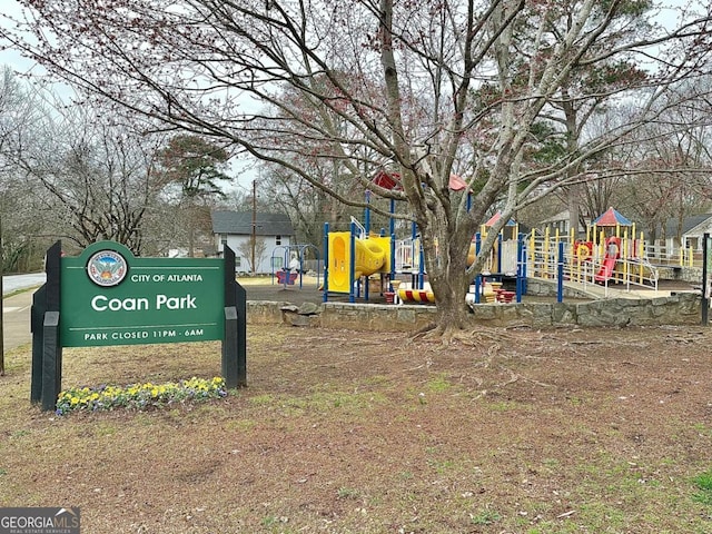 view of community with a playground