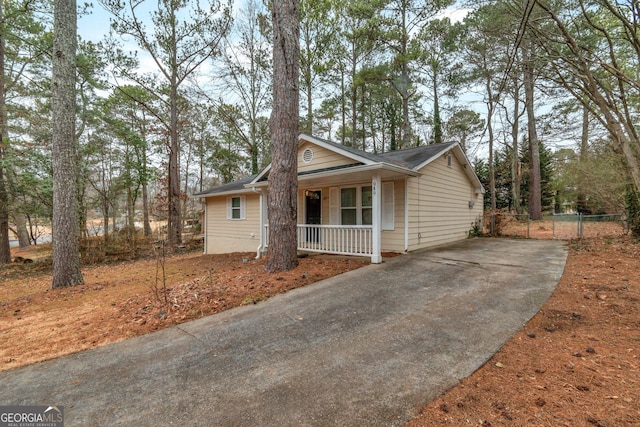 view of home's exterior with covered porch