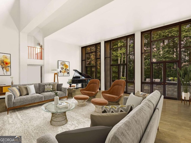 interior space with a wealth of natural light and wood finished floors