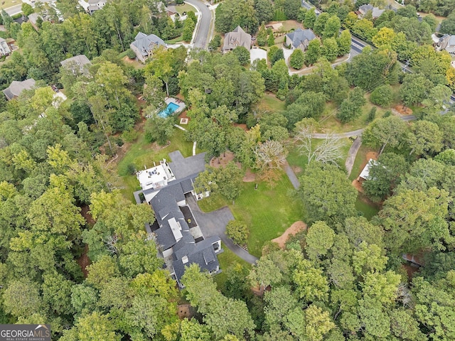 aerial view with a residential view