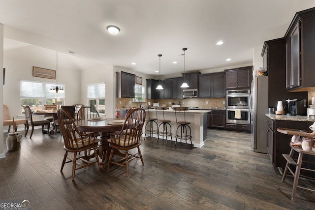 dining room featuring dark hardwood / wood-style floors