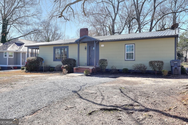 view of single story home