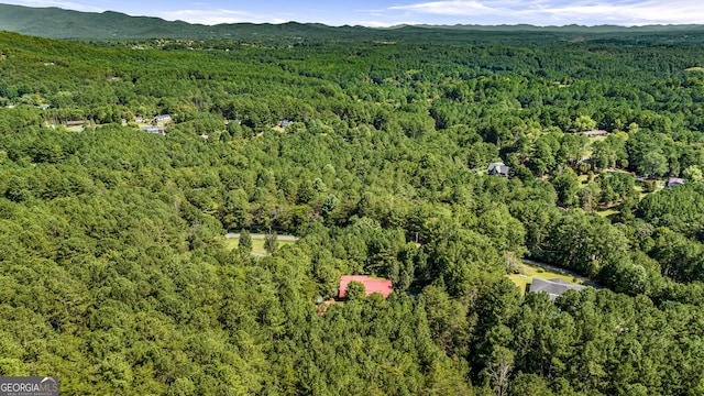 aerial view with a mountain view