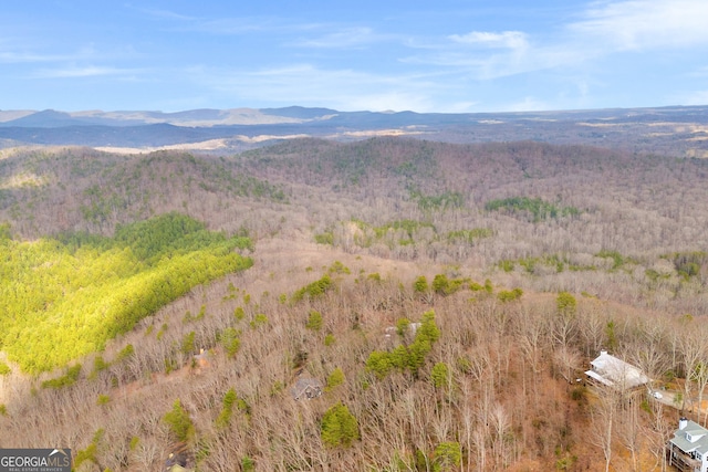 aerial view featuring a mountain view