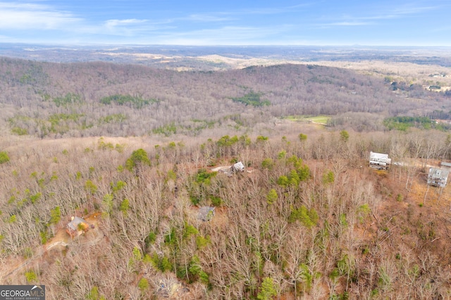 aerial view with a mountain view