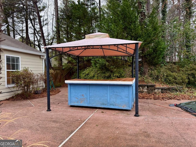 view of patio with a gazebo