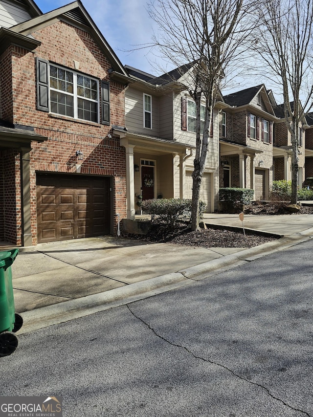 view of front of house with a garage