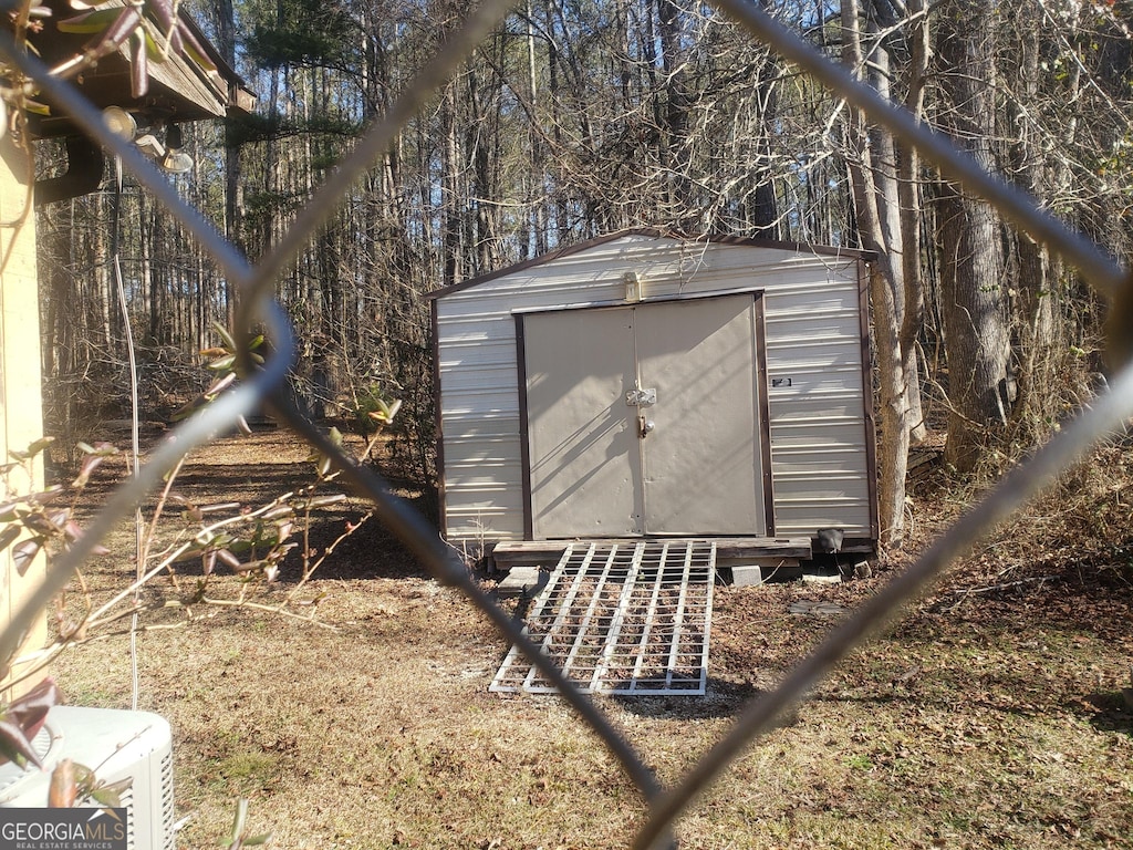 view of shed