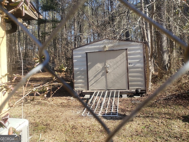 view of shed