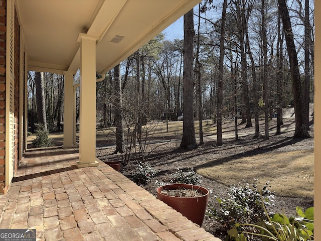 view of patio with a porch