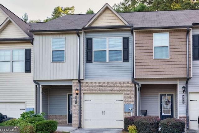 view of property featuring a garage