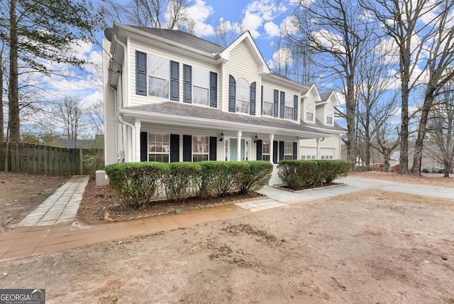 view of front of property with covered porch