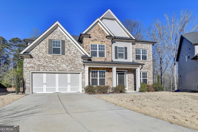 view of front of house with a garage