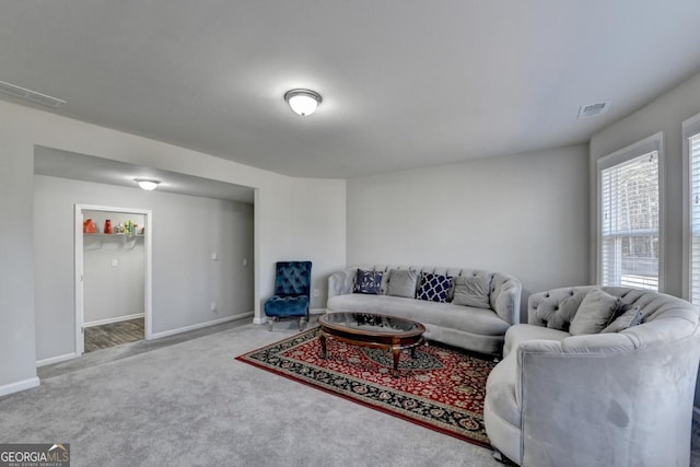 view of carpeted living room