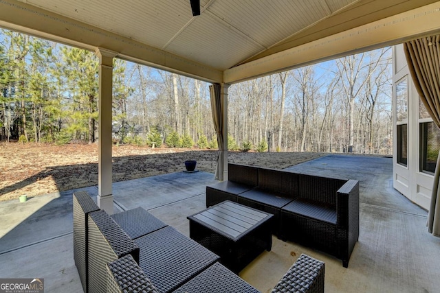 view of patio / terrace with an outdoor living space