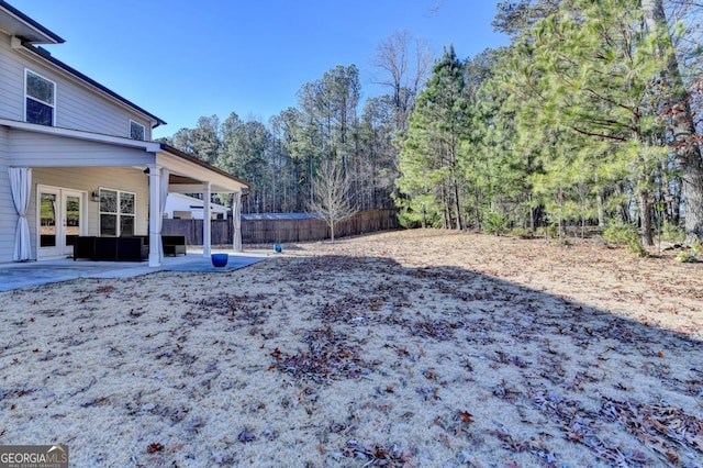 view of yard with a patio area