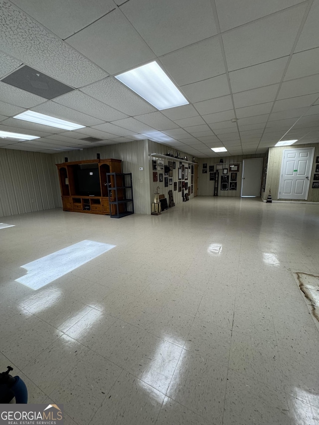 basement with a drop ceiling