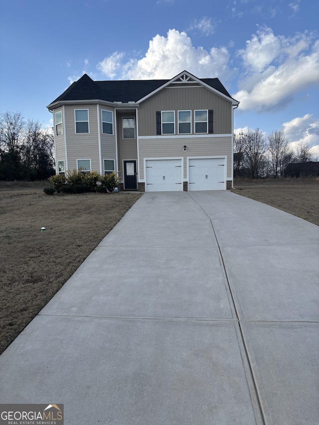 view of front of house with a garage