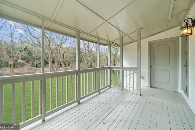 view of unfurnished sunroom