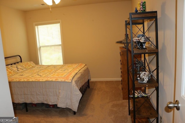 view of carpeted bedroom