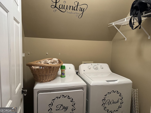 laundry area featuring laundry area and independent washer and dryer
