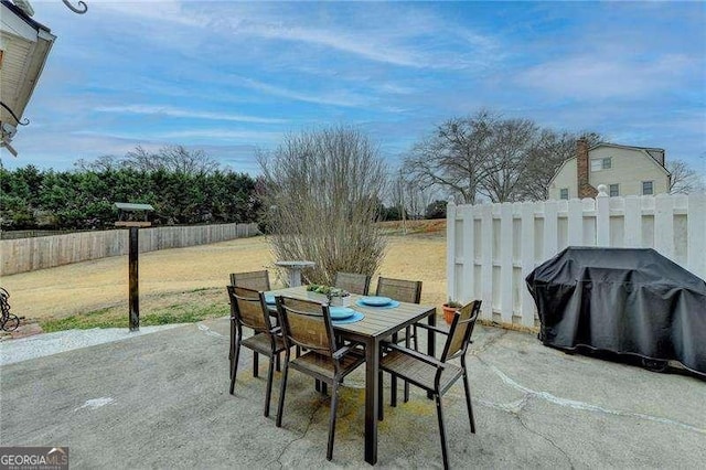 view of patio / terrace featuring a grill