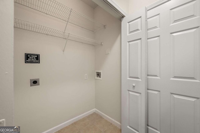 washroom featuring hookup for a washing machine and electric dryer hookup