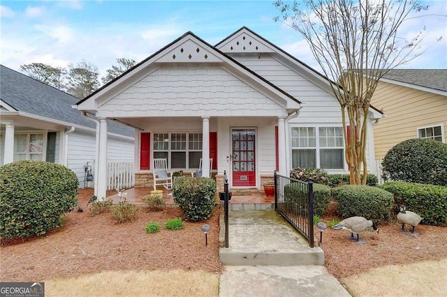 view of front of home featuring covered porch