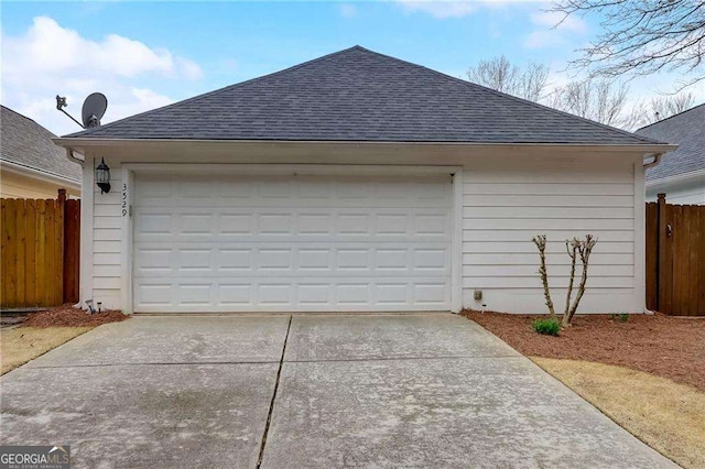 view of garage