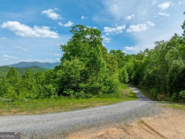 view of street with a mountain view