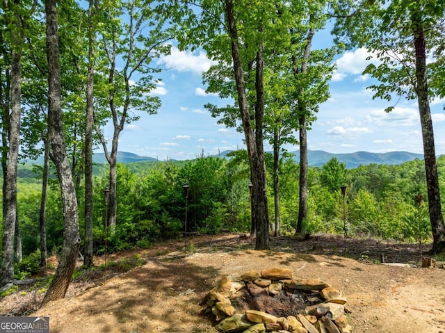 view of landscape with a mountain view