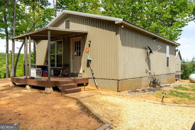 exterior space featuring a deck