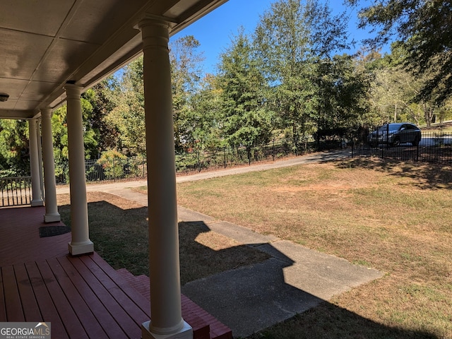 view of yard featuring a porch