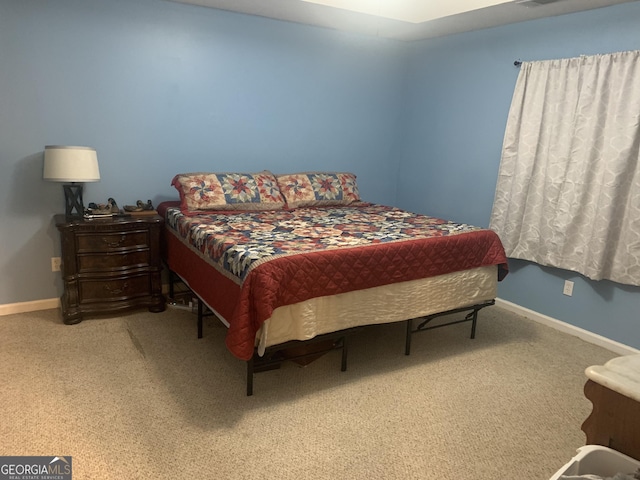 bedroom with carpet