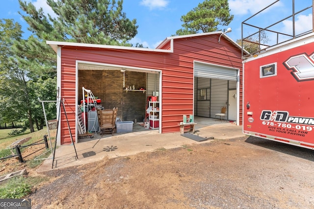 view of garage