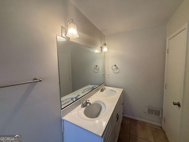 bathroom featuring vanity and tile patterned floors