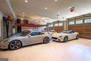 garage with recessed lighting