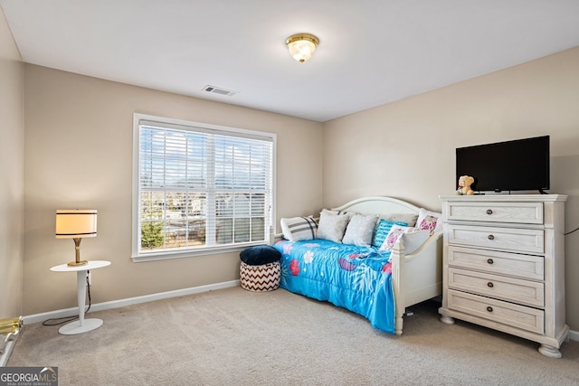 bedroom with carpet