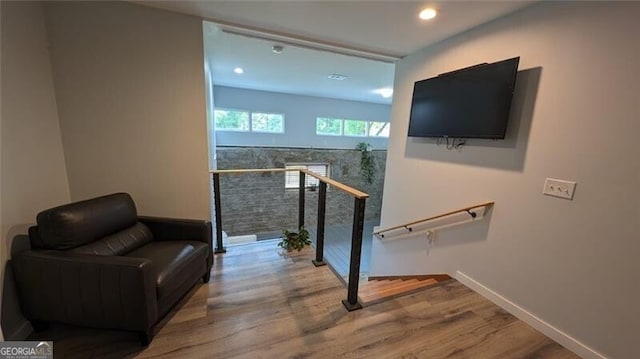 living area featuring wood-type flooring