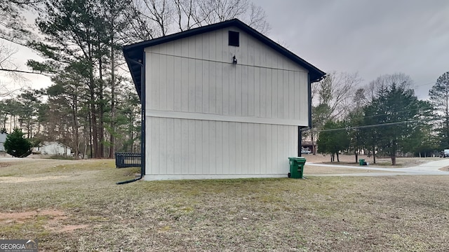 view of home's exterior featuring a lawn