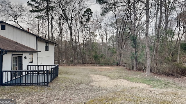 view of yard featuring a deck