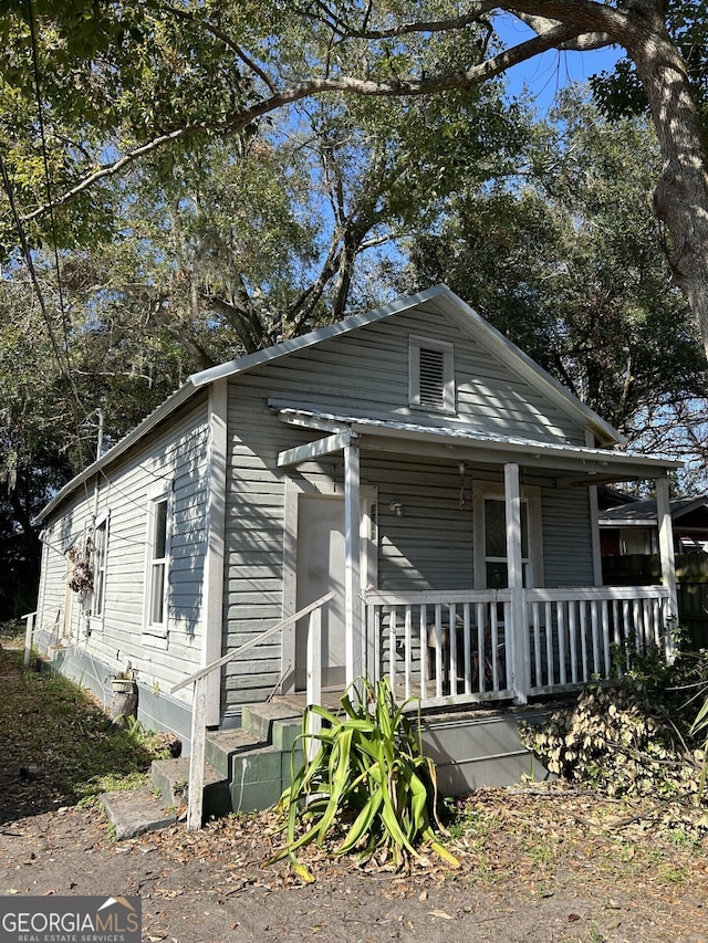 bungalow-style home featuring a porch