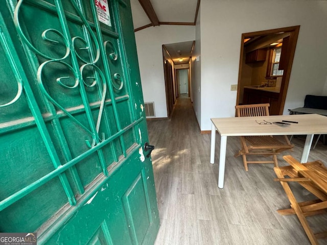 interior space featuring hardwood / wood-style floors