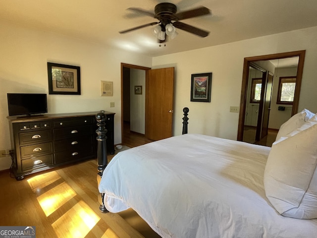 31 Hilltop Dr, Hayesville, NC 28904 - bedroom with ceiling fan and light wood-type flooring