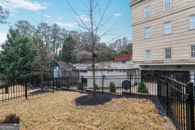 view of yard with fence