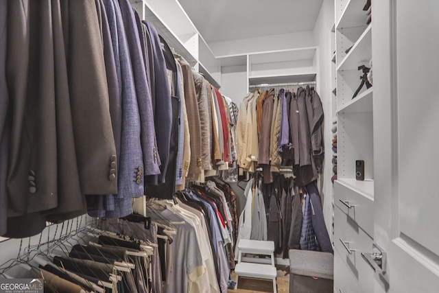 view of walk in closet