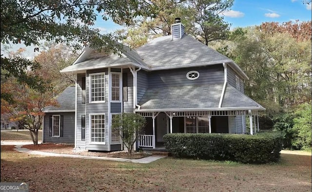 view of front facade featuring covered porch