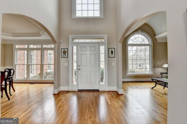 foyer featuring light hardwood / wood-style flooring