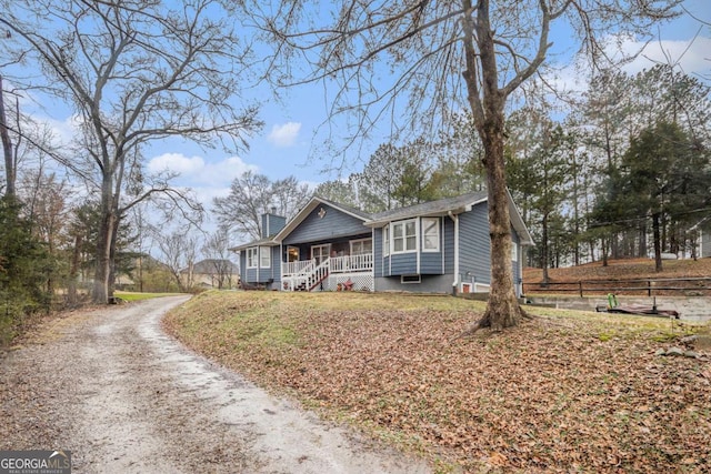 view of front of home with a porch