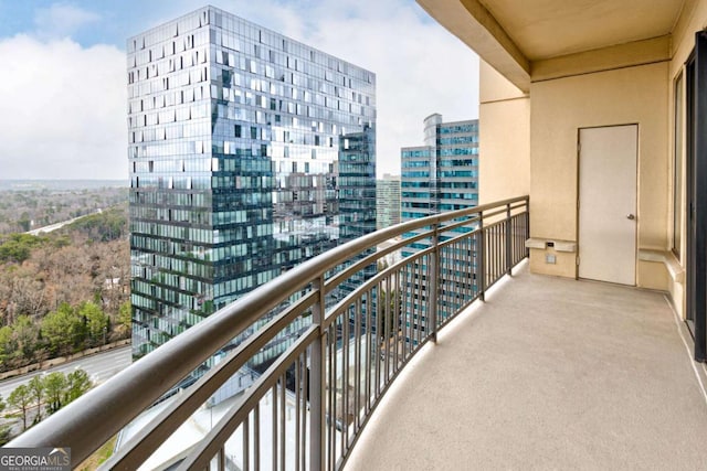 balcony with a view of city